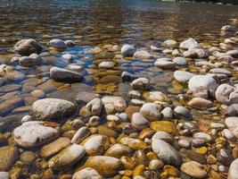 industrial style cobble in water background photo