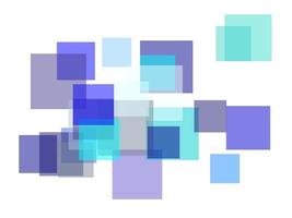 Abstract blue squares with white background photo