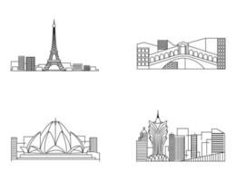 Set of Linear City Skylines vector