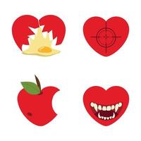 Set of Red Hearts vector