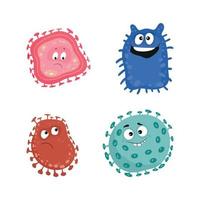 Set of Bacteria with Emotions vector