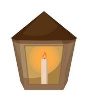 Vector illustrator of Burning candle in a vintage candle holder
