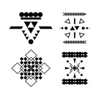 conjunto de patrones geométricos étnicos negros vector