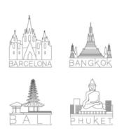 Set of Linear City Skylines vector