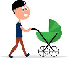 Dad with baby, illustration, vector on white background