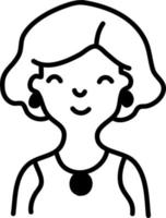 Woman with earrings, illustration, vector on a white background