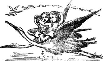 Thumbelina, vintage illustration vector