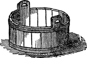 Tub, vintage illustration vector