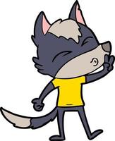 Vector wolf character in cartoon style
