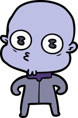 Vector alien character in cartoon style