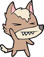 Vector wolf character in cartoon style