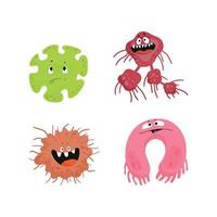 Set of Bacteria with Emotions vector