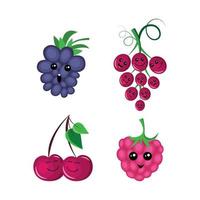 Set of Fruits, Vegetables and Berries vector