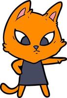 personaje de gato vectorial en estilo de dibujos animados vector