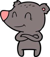 personaje de oso vectorial en estilo de dibujos animados vector