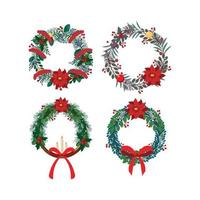 Collection of Christmas Wreaths vector