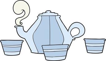 cartoon tea pots vector