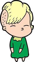 Vector woman character in cartoon style
