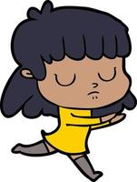 Vector girl character in cartoon style