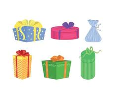 Set of Gift Boxes vector