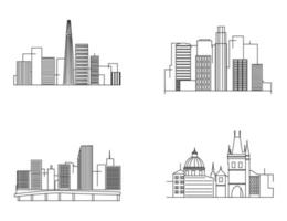 Set of Linear City Skylines vector