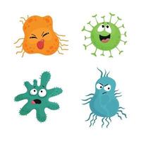 Set of Bacteria with Emotions vector