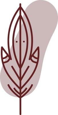 Abstract bird feather, illustration, vector, on a white background.