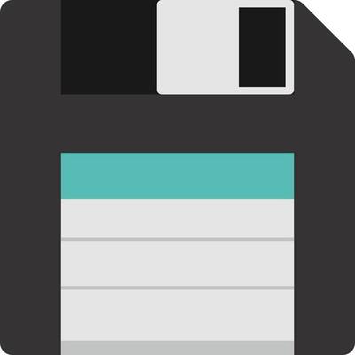 Floppy disk, illustration, vector on white background.