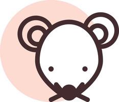 Brown mouse head, illustration, vector on a white background.