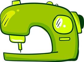 Green sewing machine, illustration, vector on white background