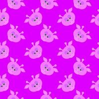 Violet giraffe, seamless pattern on purple background. vector