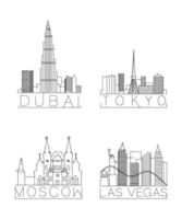 Set of Linear City Skylines vector