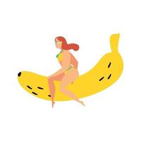 Girl with fruit vector