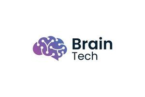 Elegant digital brain technology style vector