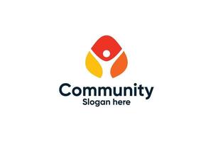 Connect community person logo design vector