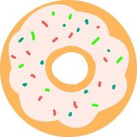 Sweet donut, illustration, vector on white background.