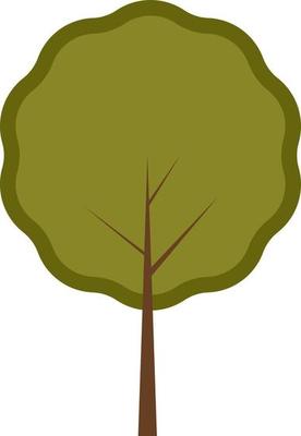 Green round tree, illustration, on a white background.