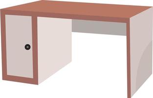 Light colored wooden desk, illustration, vector on white background