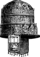 Abyssinian Crown vintage engraving. vector