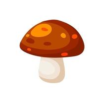 Mushroom with a blue cap. Natural natural product. Vegetation element of the forest. Flat cartoon illustration vector