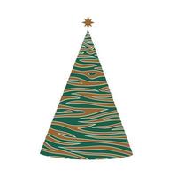 Christmas tree. EPS. Stylized ribbon Christmas tree with a yellow star. Vector illustration.