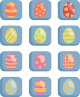 Colorful easter eggs, illustration, vector on a white background.