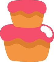 Two story pink cake, illustration, vector on a white background.