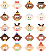 Baby avatars, illustration, on a white background. vector