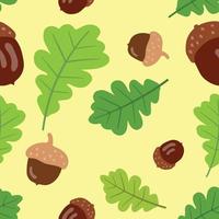 Acorn seamless pattern. Hand drawn vector illustration. Suitable for web background, gift paper, fabric or textile.