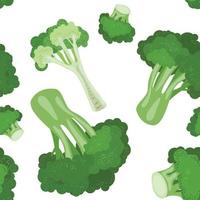 Broccoli seamless pattern. Hand drawn vector illustration. Suitable for web background, gift paper, fabric or textile.