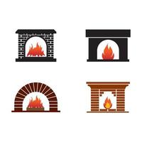 vector de icono de chimenea