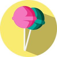 Green and pink lolipops, illustration, vector, on a white background. vector