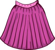 Pink short skirt, illustration, vector on white background.