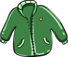 chaqueta verde, ilustración, vector sobre fondo blanco